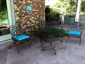 Patio Chairs Paint Black Blue
