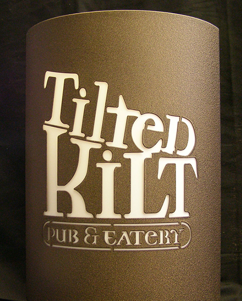 Custom Metal Sign Tilted Kilt Branding Structure